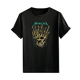 Rock and Roll & Metallica Tarzı Baskılı Oversize Unisex Tişört