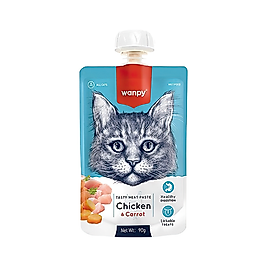 Wanpy Taze Tavuk Etli ve Havuçlu Kedi Et Ezmesi (90 g)