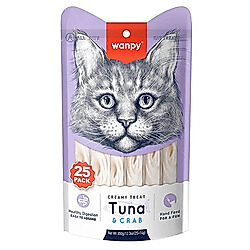 Wanpy Ton Balıklı ve Yengeçli Likit Creamy Kedi Ödülü 25 x 14 Gr