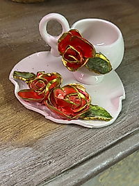 Kırmızı Gül Kahve Fincanı