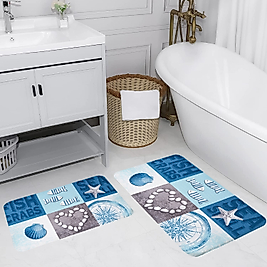 Rovigo Home Dijital Baskı Yıkanabilir Kaymaz 2 li Banyo Takımı