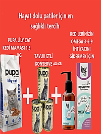 KISIRLAŞTIRILMIŞ  KEDİ MAMASI 1,5 KG+KEDİ KONSERVE 400 GR X 3 ADET +KEYF OMEGA( 3,6,9 ) 100 ML