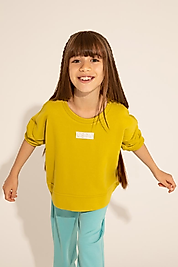 Kız Çocuk Fıstık Yeşili Basic Bisiklet Yaka Sweatshirt / U.S.POLO ASSN.