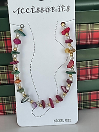 Renkli doğal taşlı halhal