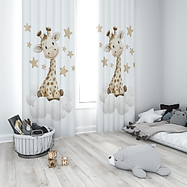 Minibabyrooms Sevimli Zürafa Temalı Fon Perde