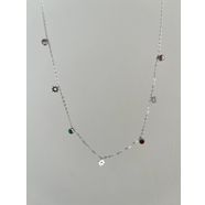 Çelik Çok Taşlı Silver Kolye