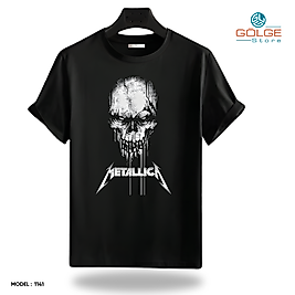 Rock and Roll & Metallica Tarzı Baskılı Oversize Unisex Tişört