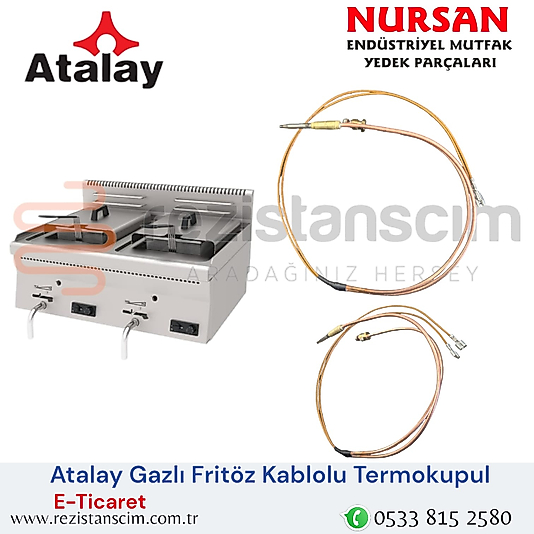 Atalay Gazlı Fritöz Kablolu Termokupul Çift Çıkışlı