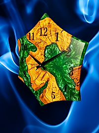 Emerald Oasis Epoxy Wall Clock