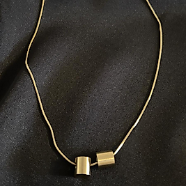 Geometrik Gold Çelik Kolye-45 cm