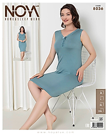 Noyalux Su Yeşili Kalın Askılı Gecelik 8036