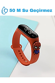 Spiderman Figürlü Su Geçirmez Dokunmatik Led Ekranlı Dijital Çocuk Ve Genç Kol Saati (Mavi)