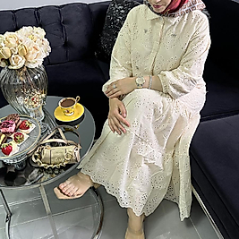 Taş detaylı Fisto takım(krem)