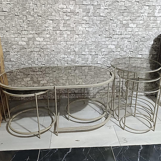 PRİNÇ ELİPS ORTA SEHPA VE MİL ZİGON BRONZ CAM