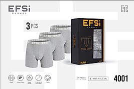 TRUNK BOXER  3 LÜ KUTU 4001 GRİ MELANJ
