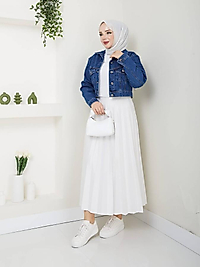 CROP DENİM CEKET
