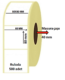 80X80 MM TERMAL ETİKET 500 LÜ