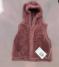 ⭐️Bibaby Kapişonlu Zincir Detaylı peluş Yelek