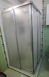 70cm x 90cm Parlak Profil Köşeden Girişli Mika Duşakabin
