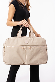NEMO BAGS Krem Seyahat Çantası, Orta Boy, Valiz Askılı Bavul, Klinkır Su Geçirmez Kumaş Spor Çantası, 46x30cm