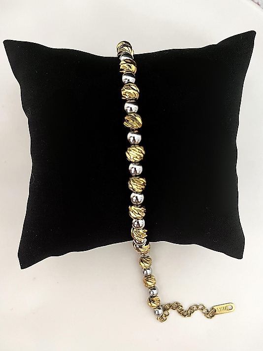 Çelik Çift Renk Top Bileklik