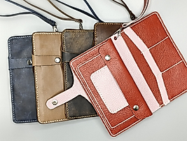 Hakiki Deri Telefon Bölmeli Çok Amaçlı Cüzdan