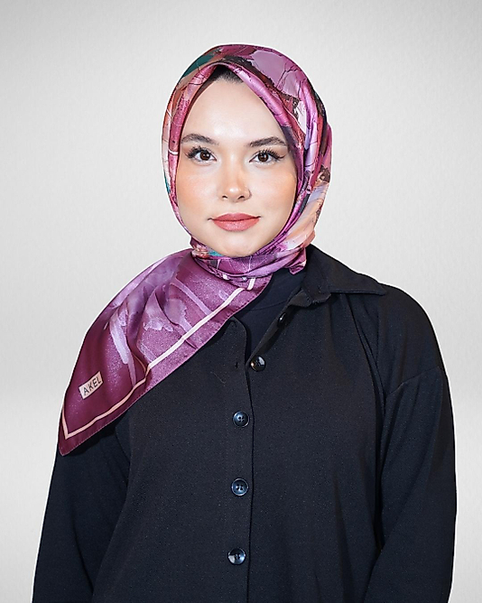 Dijital Kristal Eşarp Pastel Yaprak Desenli