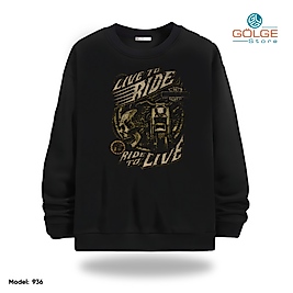 Motorcu Model Bisiklet Yaka Erkek kadın Slimfit Sweatshirt