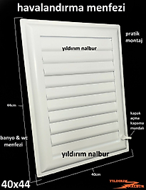 HAVALANDIRMA MENFEZİ 40X44 KAPAKLI TUVALET MENFEZ
