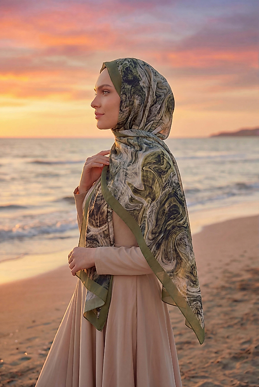 Spring mermer desen şal