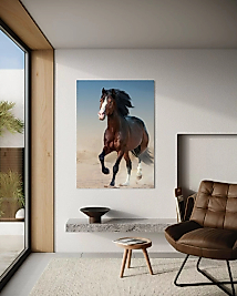 Koşan Atlı Cam Tablo