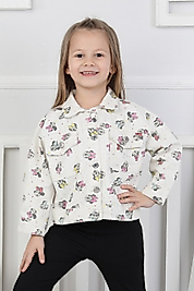 YSM KİDS %100 PAMUK BASKILI KOT CEKET