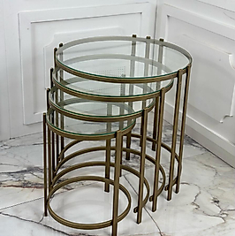 Oliva Zigon Sehpa - Eskitme Gold