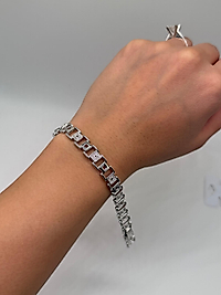 Xuping Silver Zirkon Taşlı Geometrik Zincir Bileklik