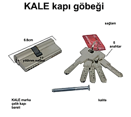 KALE KAPI GÖBEĞİ SATEN BİLYALI 68MM ÇELİK KAPI BAREL 5 ANAHTAR