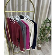 Kaşmir kolu zımbalı kazak