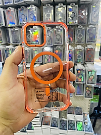 İPhone 13 -14 Uyumlu Magsafe Telefon Kılıfı Turuncu