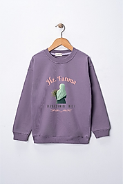 Kız Çocuk "Hz Fatıma"  Baskılı Pamuklu Sweat