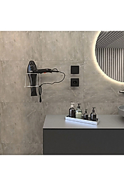 Decorev Süper Yapışkanlı Metal Yapıştırıcılı Siyah Fön Mak.asma Aparatı Dc-5119