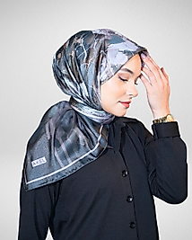 Dijital Kristal Eşarp Pastel Yaprak Desenli