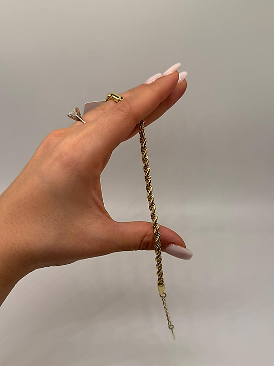 Xuping Gold İnce Burgu Zincir Bileklik