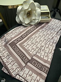 Dior Marka Twill Eşarp - Pudra Bej