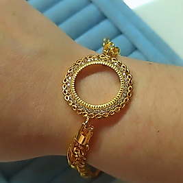 22K İmitasyon Altın Kaplama Sonsuzluk Yarım Altın Çerçeveli Bileklik