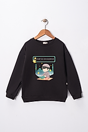 Erkek Çocuk "Kuran Okuyorum"  Baskılı Pamuklu Sweat