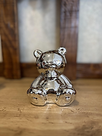 Gümüş renk ayıcıklı kumbara