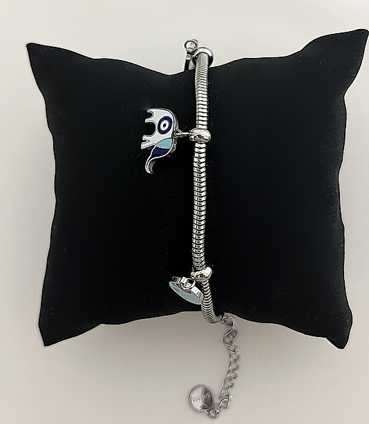 Çelik Silver Fil Detaylı Bileklik