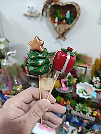 Himi Pasta Süsleri 2'li Noel Yılbaşı Maket Kürdanlı Cupcake Pasta Süsü Doğum Günü Süsleri Kürdan Süsü