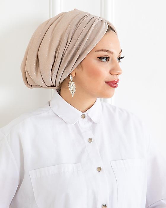 Drapeli Dolgulu Simli Bone