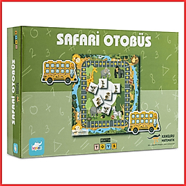 Kanguru Matematik Safari Otobüs Oyunu - Toplama & Çıkarma İşlemi | 2-4 Oyuncu | Müfredata Uyumlu / 5-6 Yaş