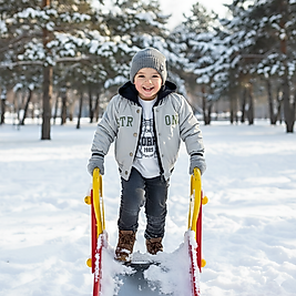 1 - 4 Yaş Arası Kapşonlu Mont, Sweat, Kot Pantolonlu Erkek Çocuk Takım